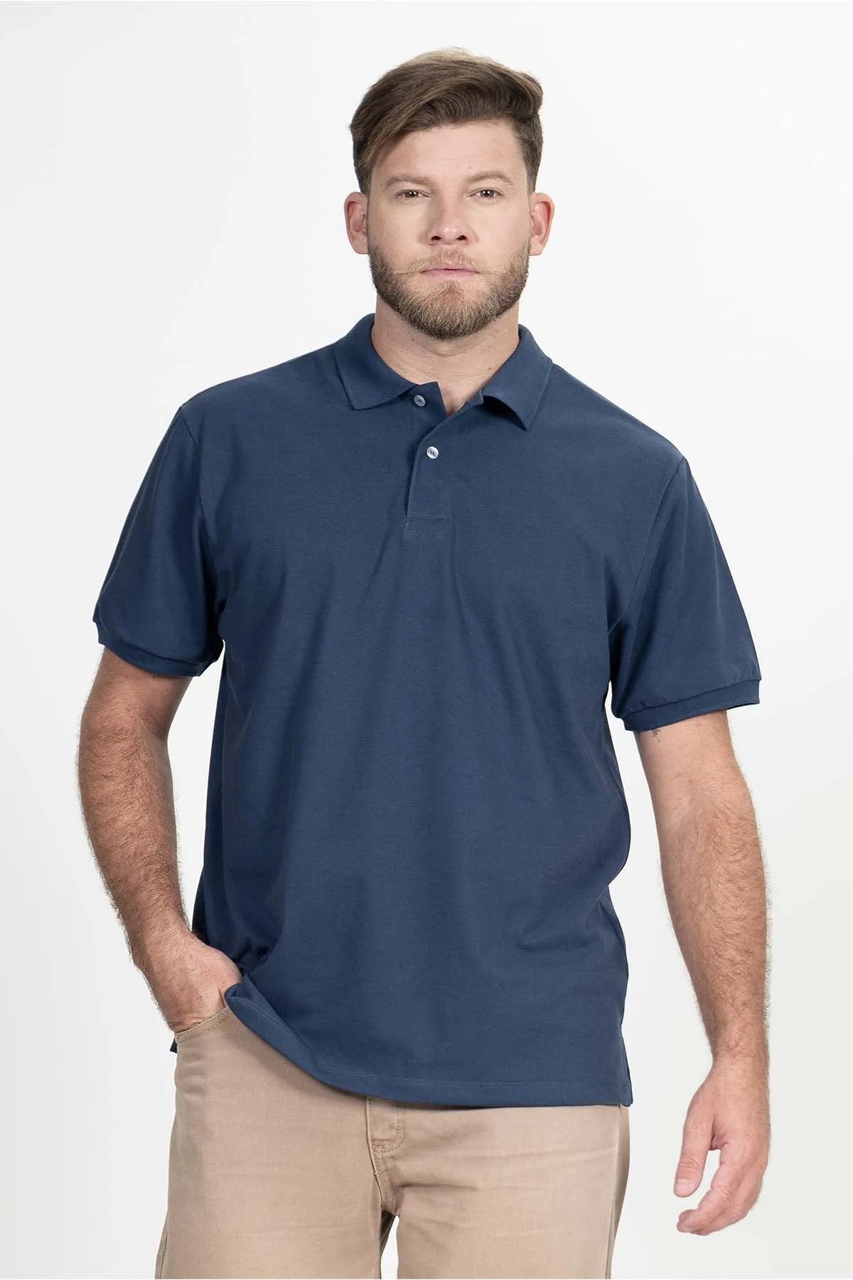 Camisa Polo Masculina Piquet – Azul Marinho