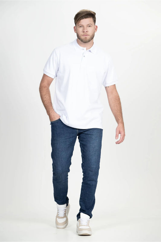 Camisa Polo Masculina Piquet – Branca